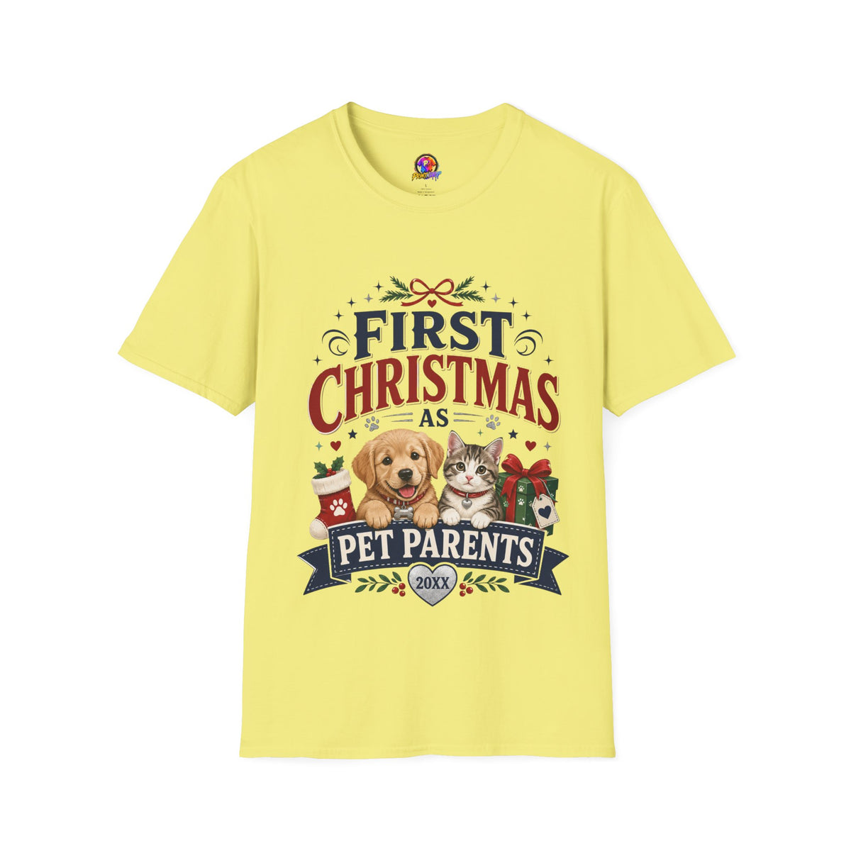 T-Shirt — "First Christmas as Pet Parents" Holiday Tee