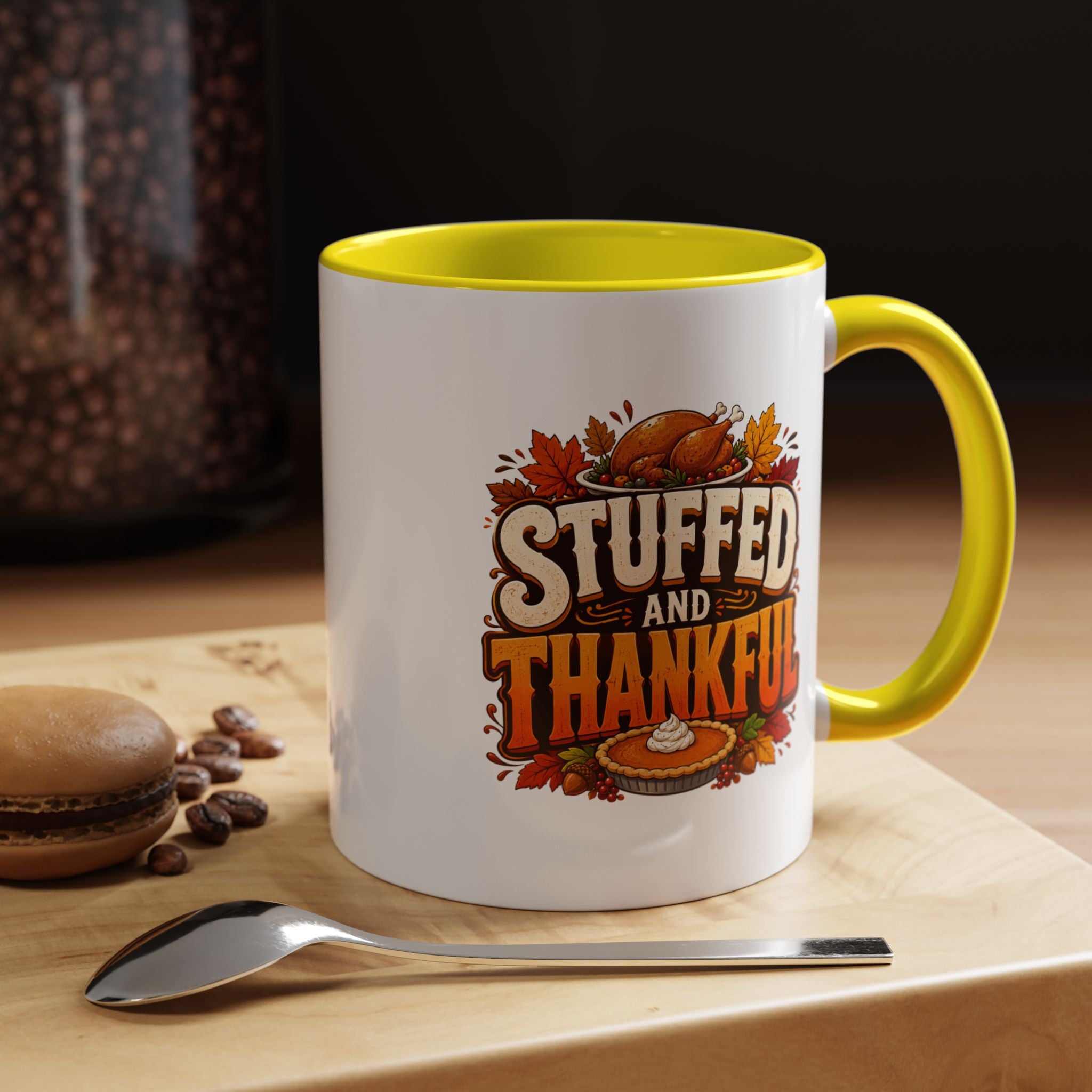 Thanksgiving Mug Stuffed and Thankful Thanksgiving Coffee Mug