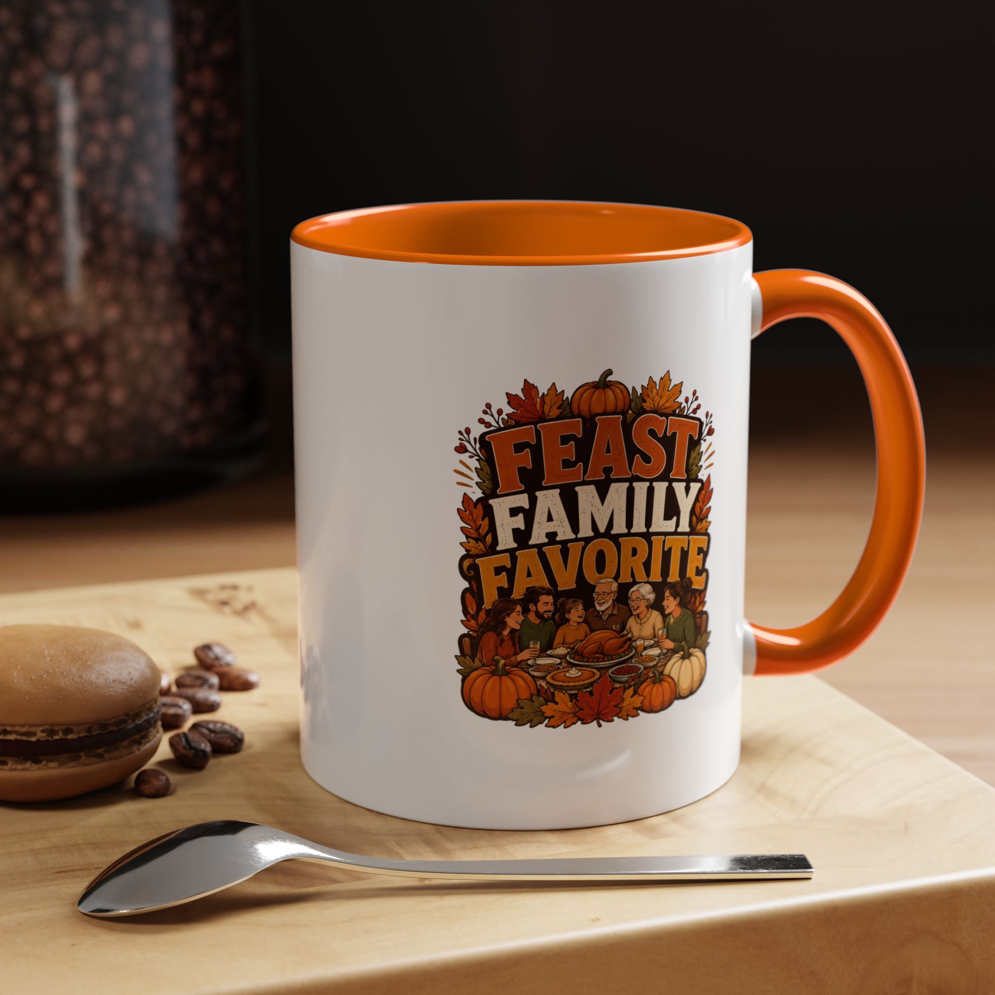 Thanksgiving Mug Feast Family Favorite Coffee Mug — Thanksgiving Pumpkin Autumn Design