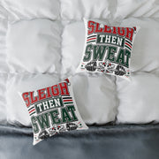 Modern Day Christmas  Sleigh Then Sweat Christmas Gym Pillow