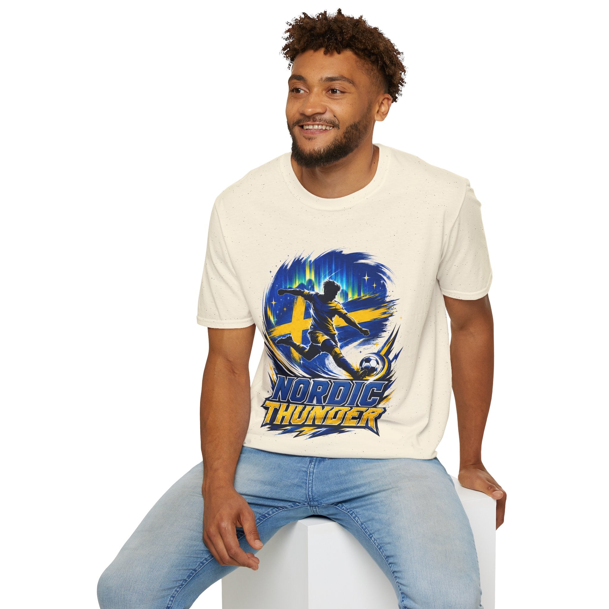 Sweden Nordic Thunder Soccer T-Shirt — Sweden Football Fan Tee