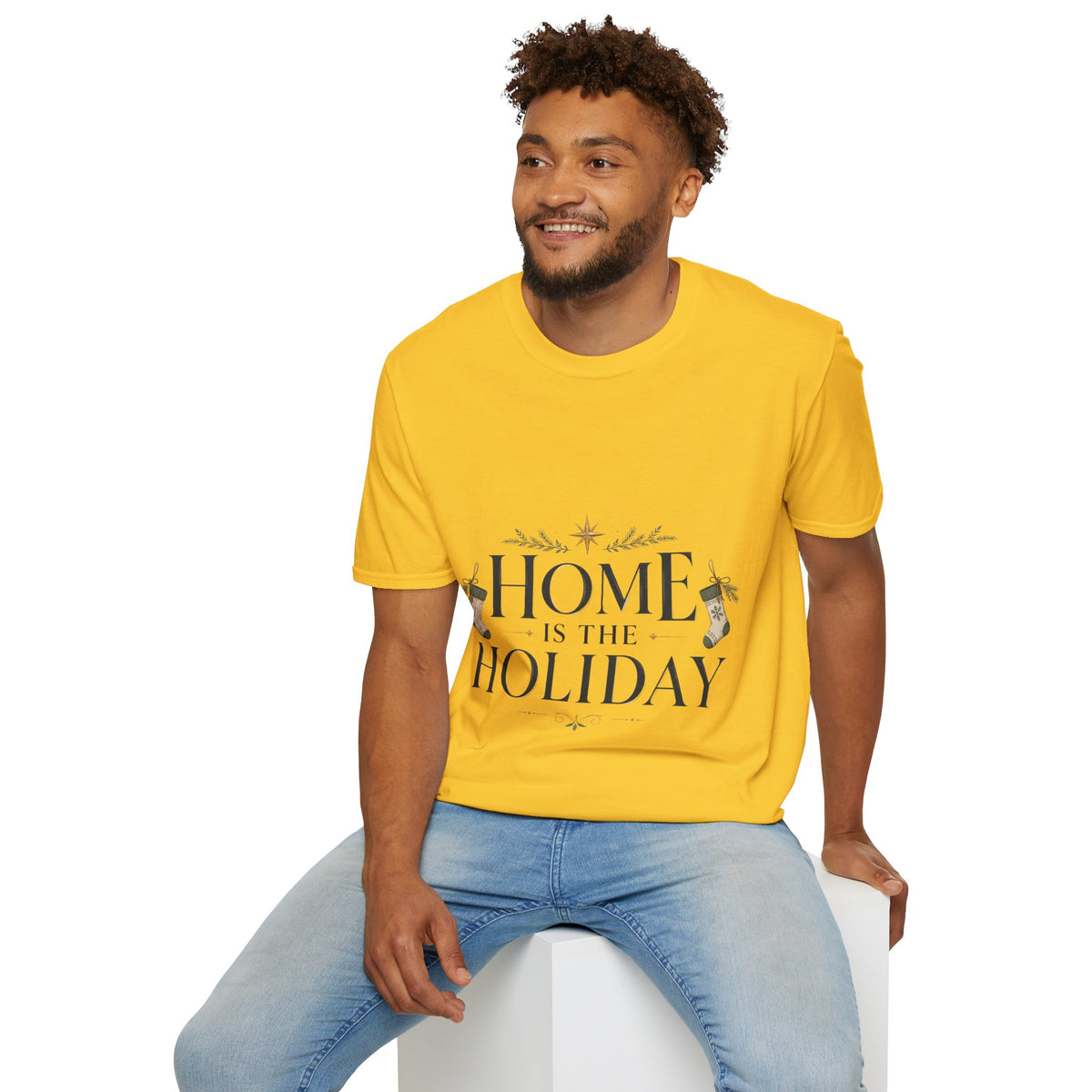 Holiday Home T‑Shirt — “Home Is The Holiday” Cozy Christmas Tee