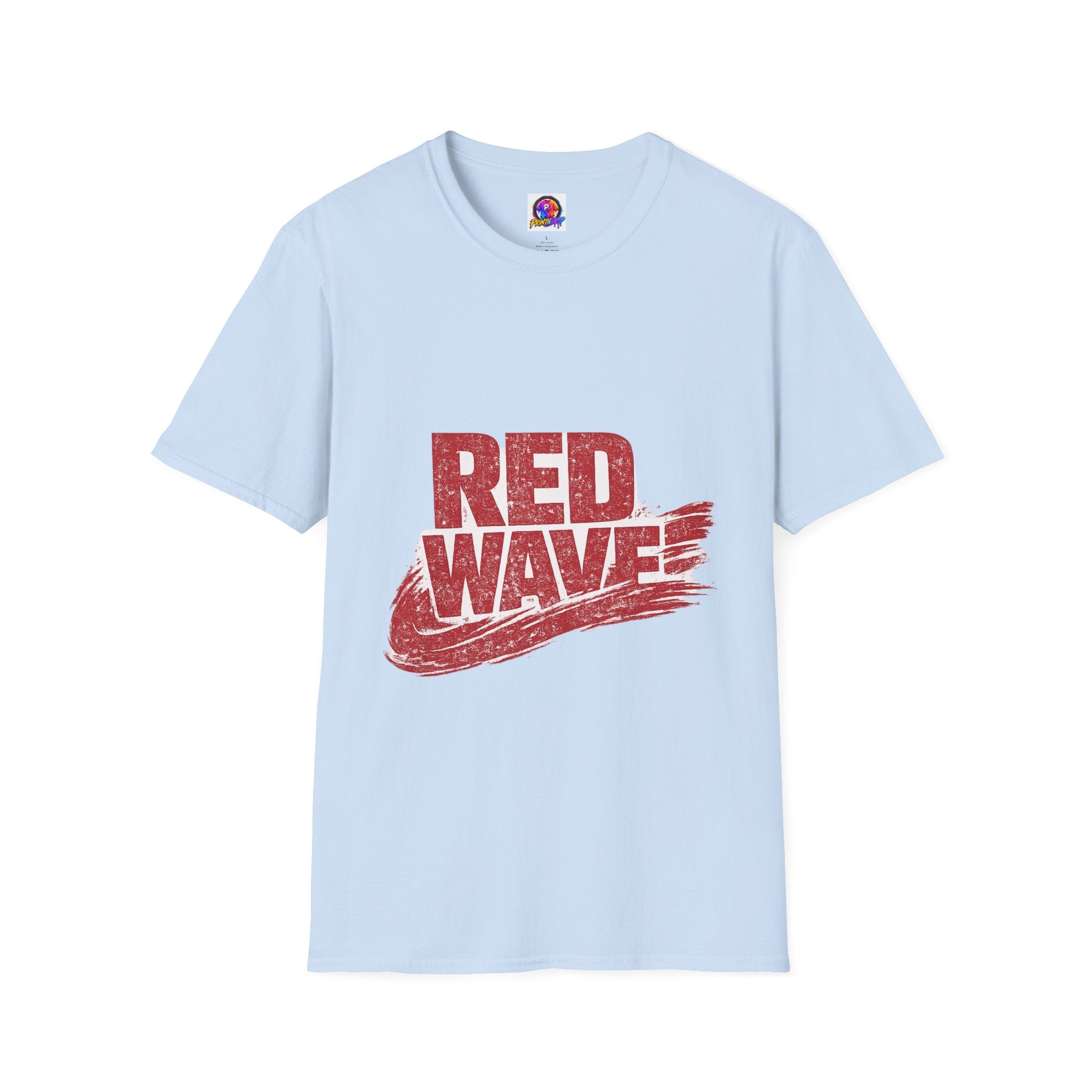 South Korea Red Wave Graphic T‑Shirt — Vintage Distressed Logo Tee