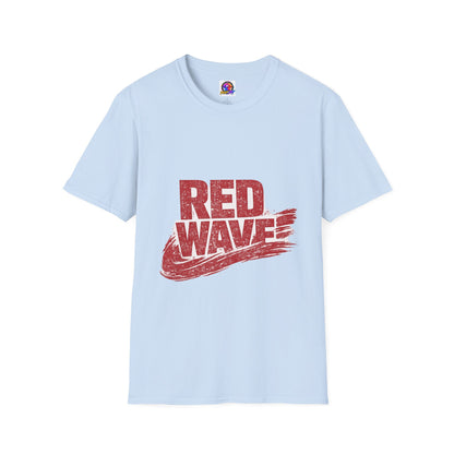 South Korea Red Wave Graphic T‑Shirt — Vintage Distressed Logo Tee