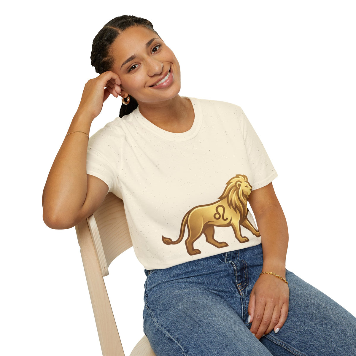 Leo Zodiac Lion T-Shirt — Gold Astrology Tee for Leo Birthdays & Zodiac Fans
