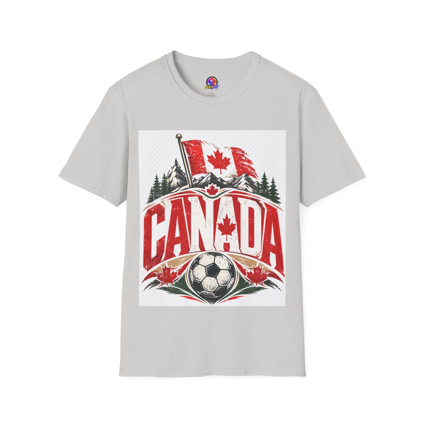 Canada Soccer T‑Shirt — Canadian Flag & Maple Leaf Crest