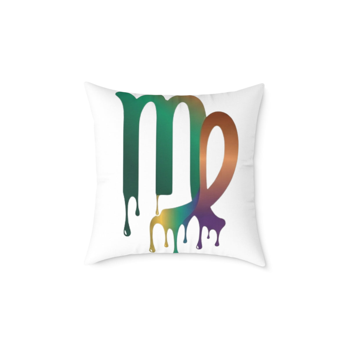 Dripping Virgo Zodiac Square Poly Canvas Pillow