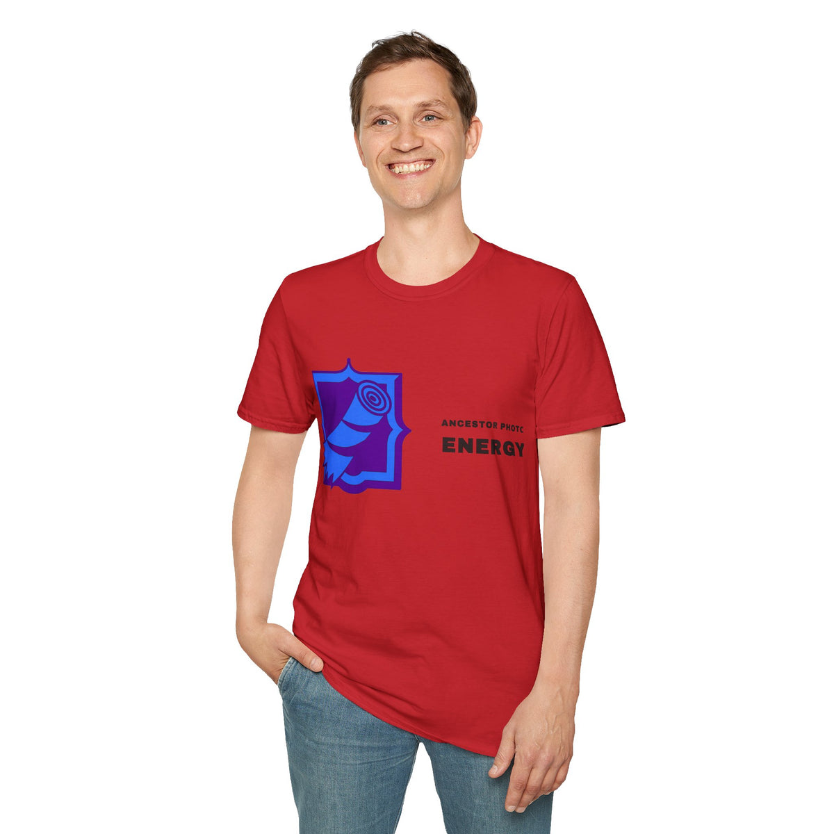 Rose Shield T-Shirt — Abstract Blue Rose Graphic Tee (Accent Text: 'ENERGY') - Trending Now - September 2026