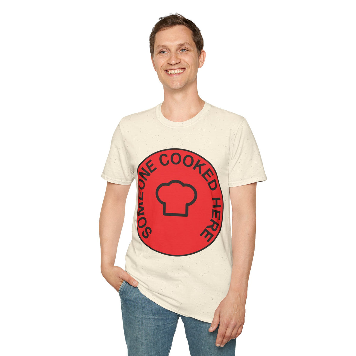 Someone Cooked Here Red Badge Tee - Funny Retro Chef Graphic T-Shirt - Trending Now - September 2026