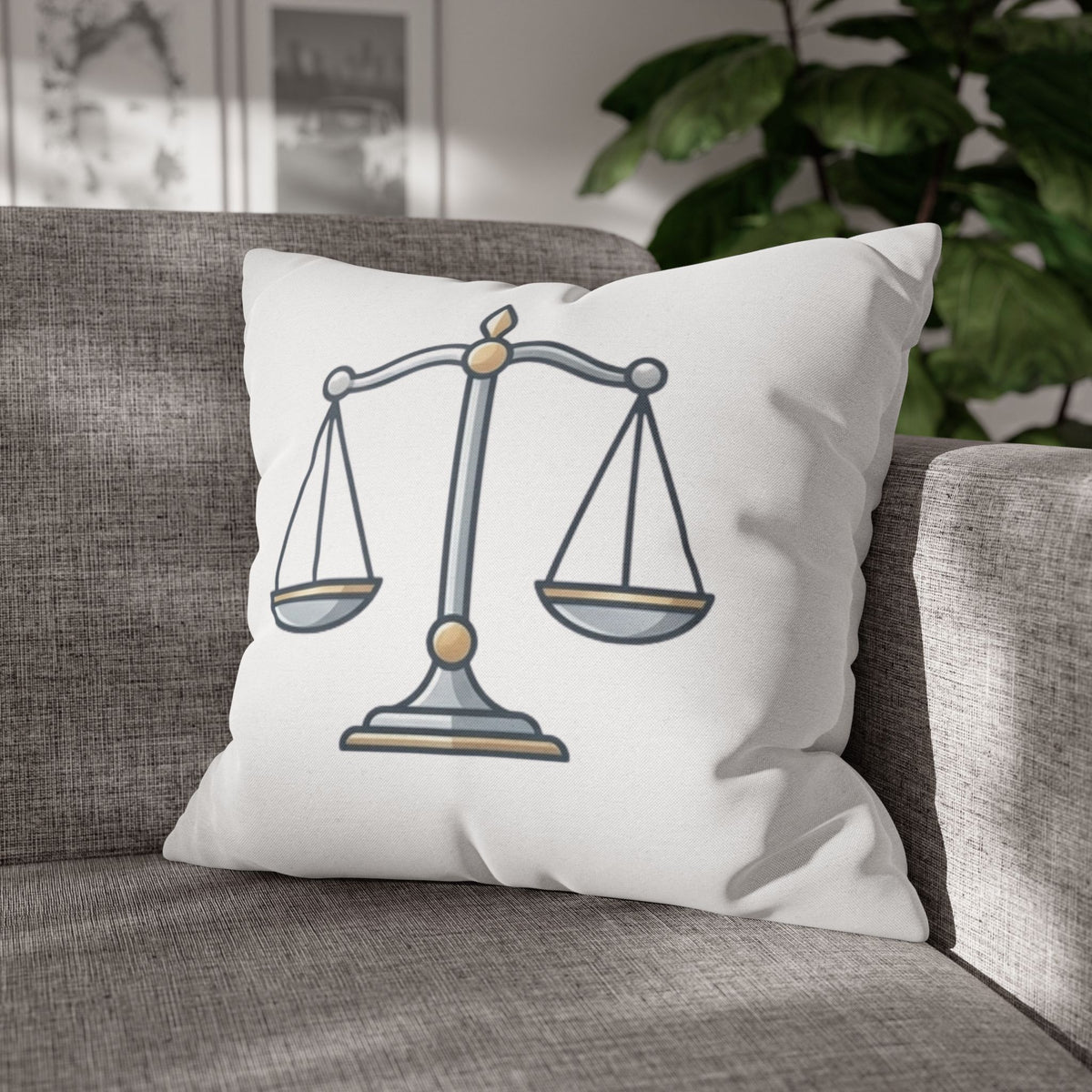 Libra Scales Decorative Pillowcase — Zodiac Balance Throw Pillow Cover