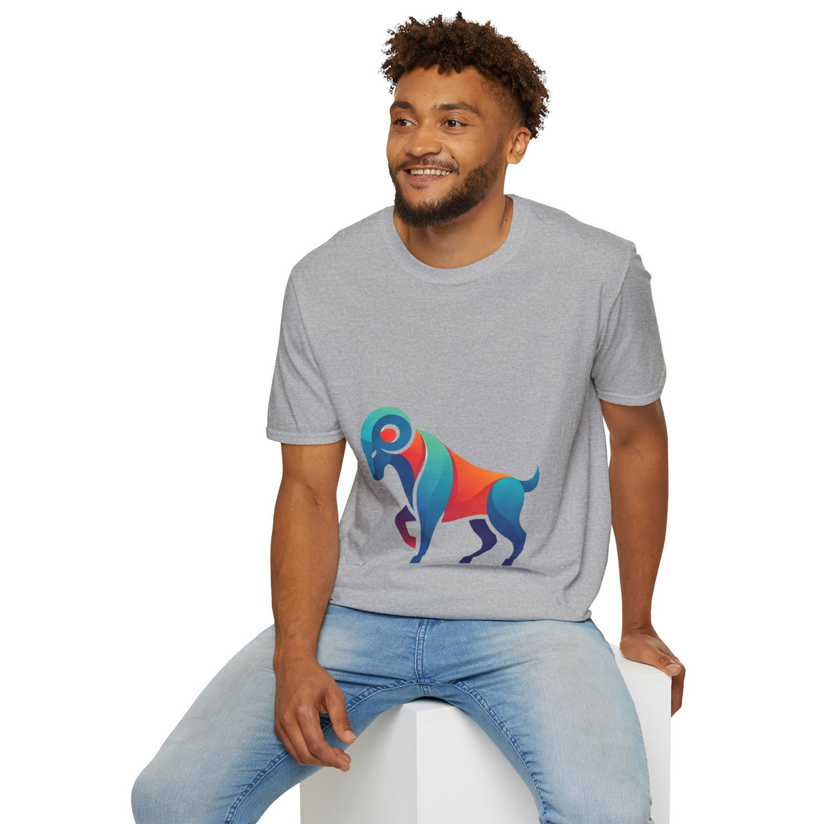 Aries Zodiac  Colorful Ram T-Shirt — Abstract Multicolor Aries Graphic Tee