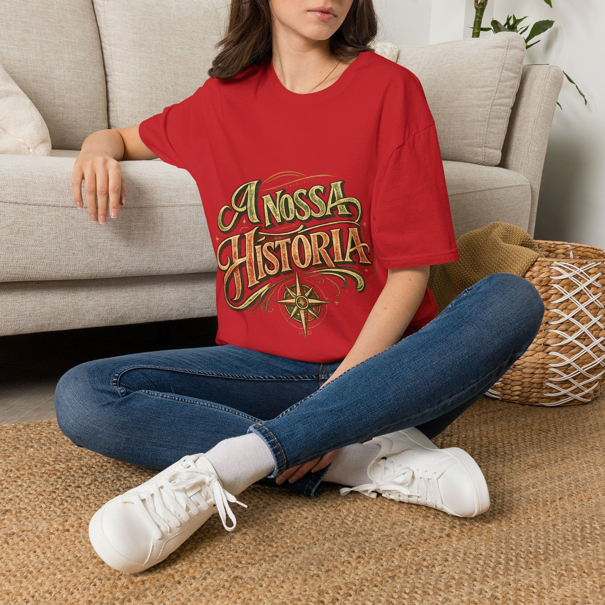 Portugal T-Shirt — "A Nossa História" Vintage Compass Graphic Tee