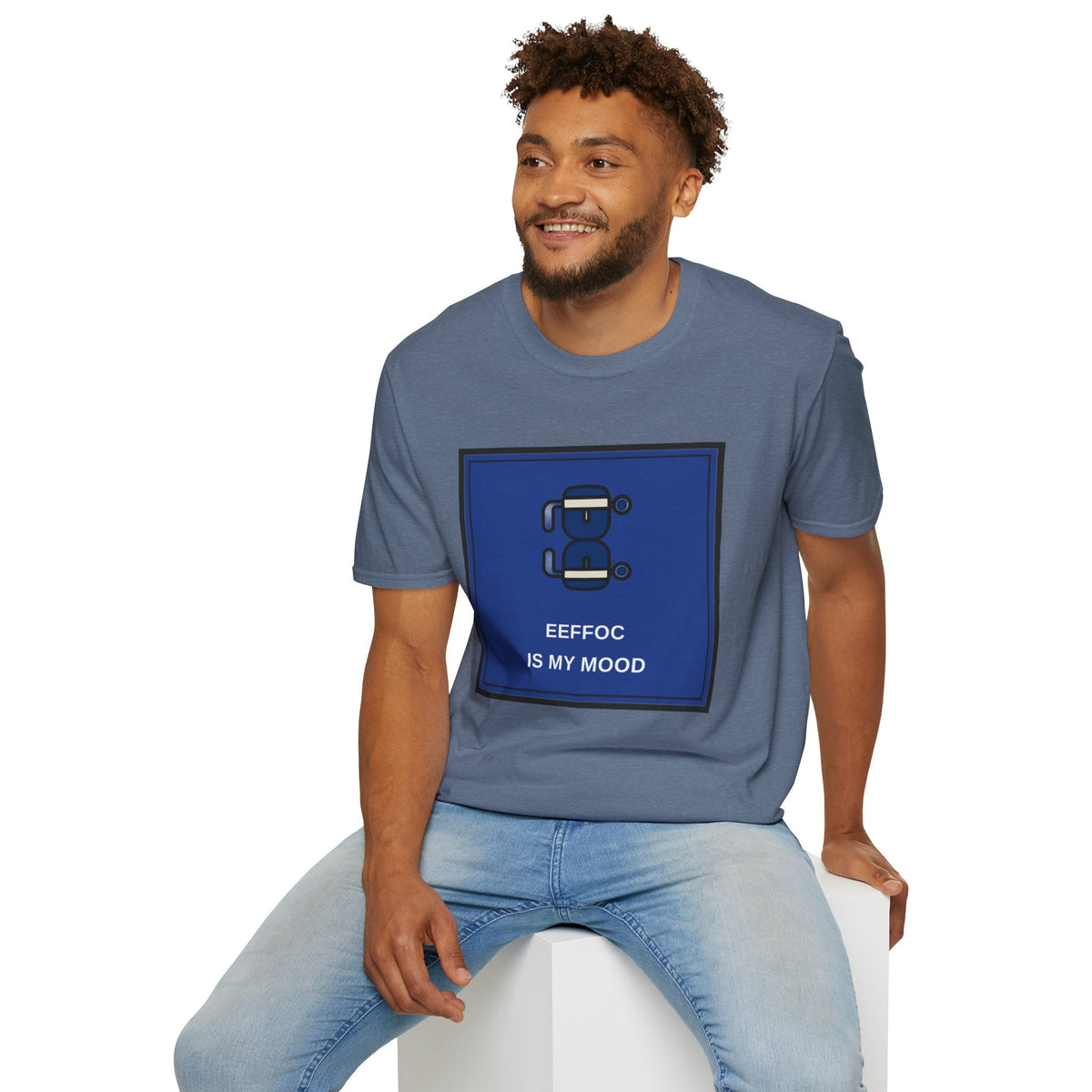 T‑Shirt — 'BeeFoc Is My Mood' Blue Robot Graphic Tee - Trending Now - August 2026