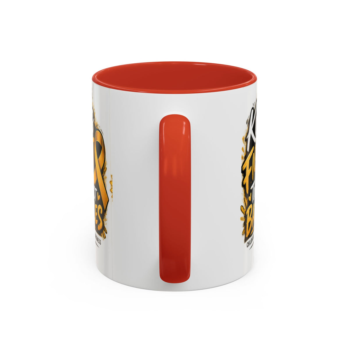 Kids Fight The Toughest Battles Accent Coffee Mug — Childhood Cancer Awareness 11/15oz