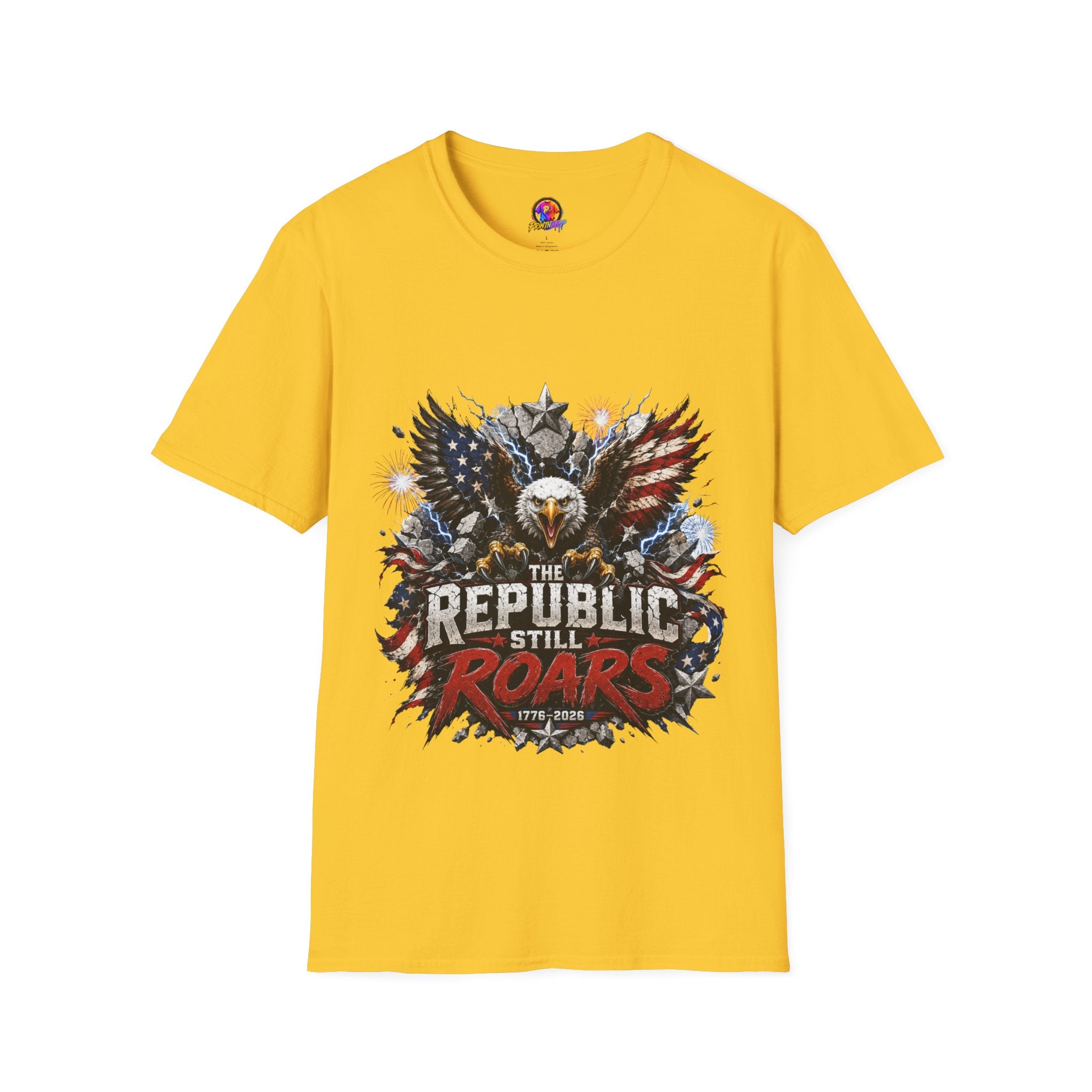 Patriotic Eagle T-Shirt — "The Republic Still Roars" | American Flag Graphic