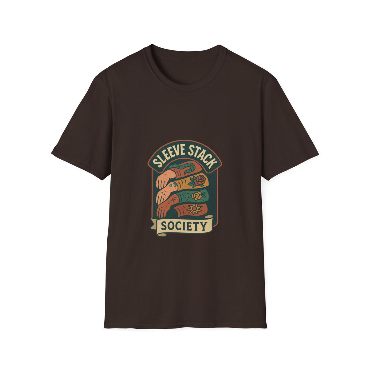 Sleeve Stack Society T-Shirt — Vintage Tattoo Sleeve Graphic Tee - Trending Now - October 2026
