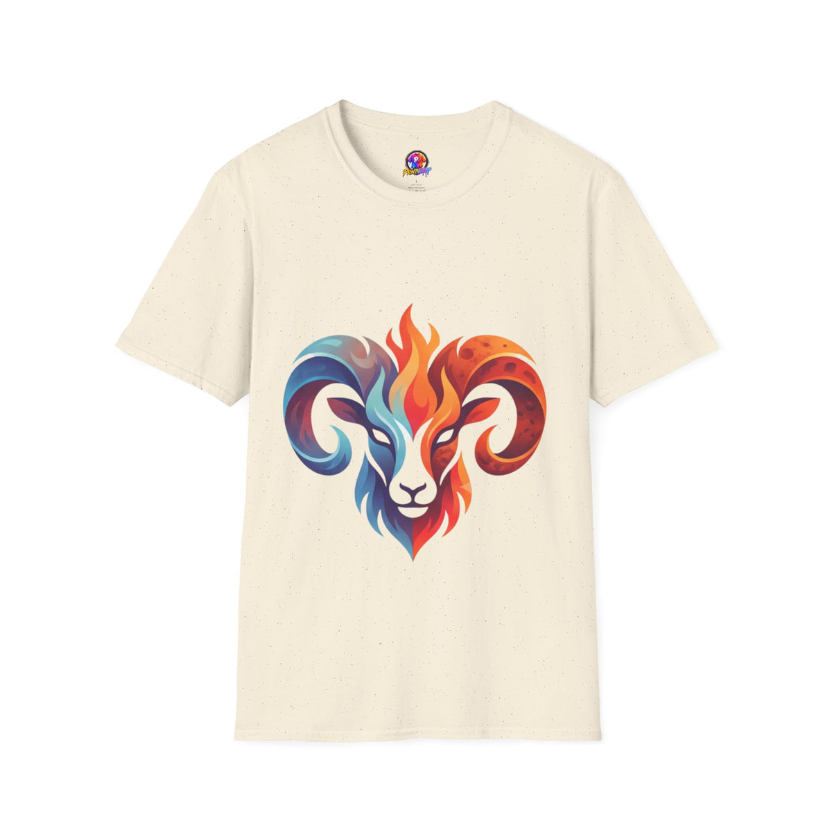 Aries Zodiac Ram Head Flame Graphic T-Shirt — Bold Aries Zodiac Tee