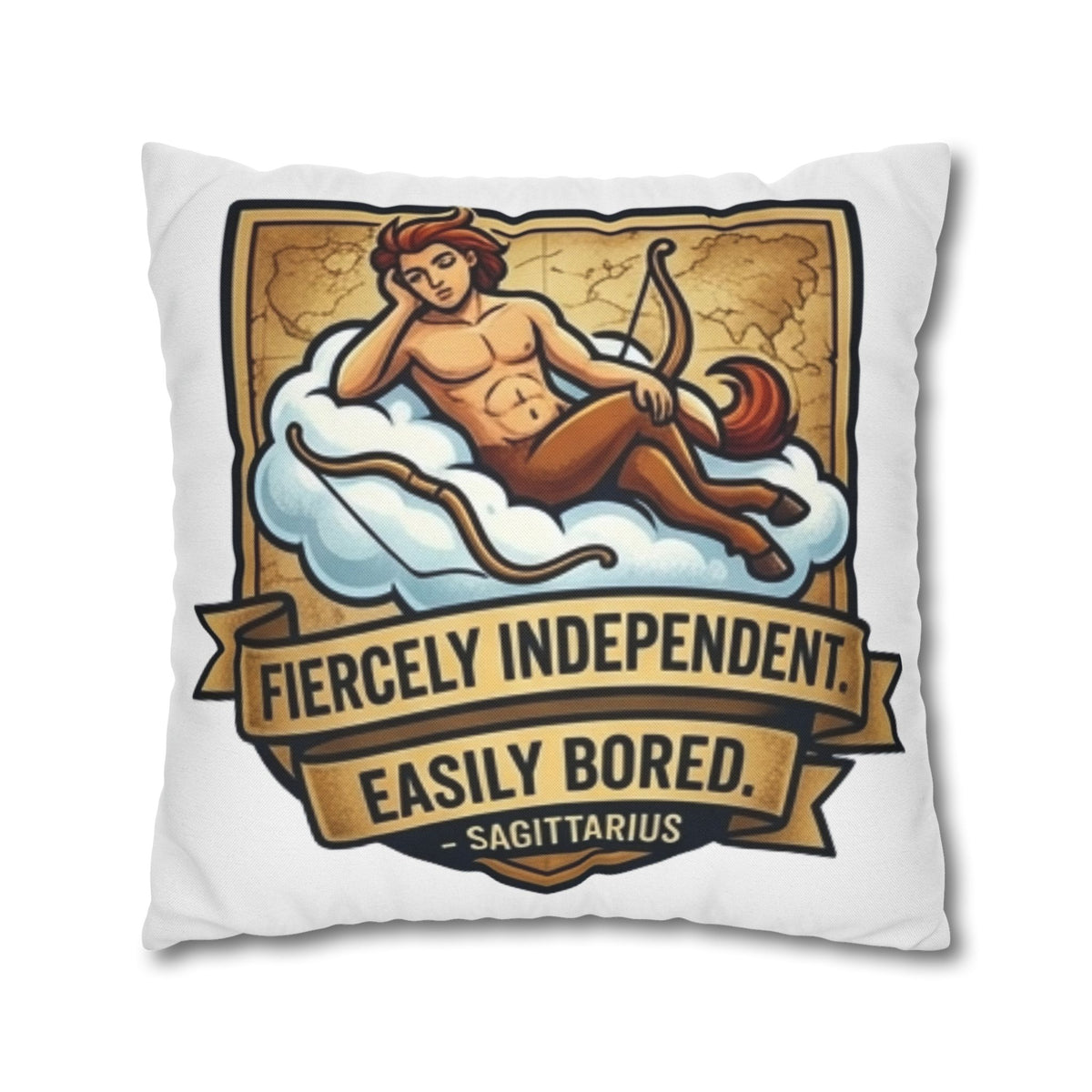 Sagittarius Zodiac Pillowcase – "Fiercely Independent, Easily Bored" Decorative Throw Pillow Cover