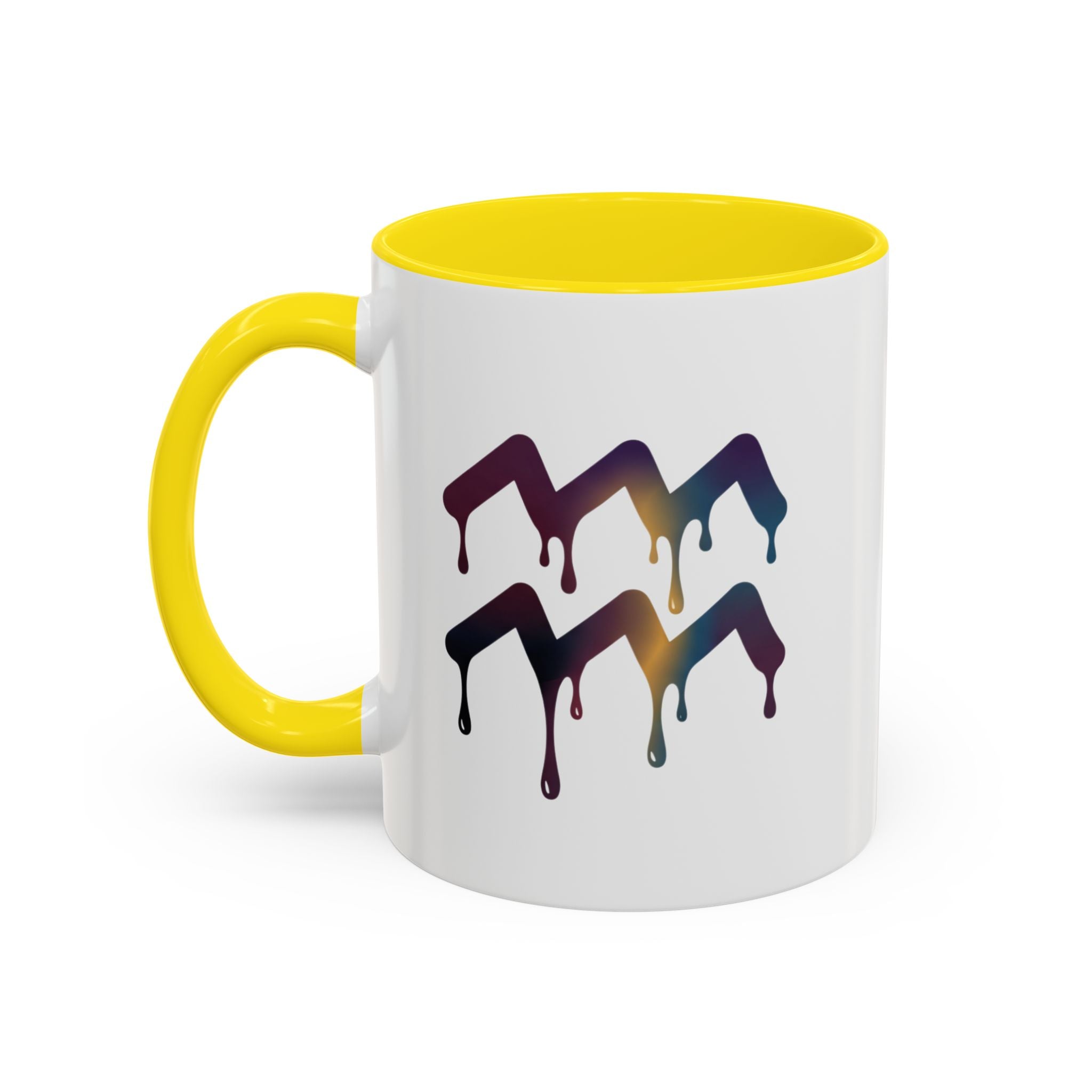 Dripping Rainbow Chevron Accent Coffee Mug — Colorful Gradient Art