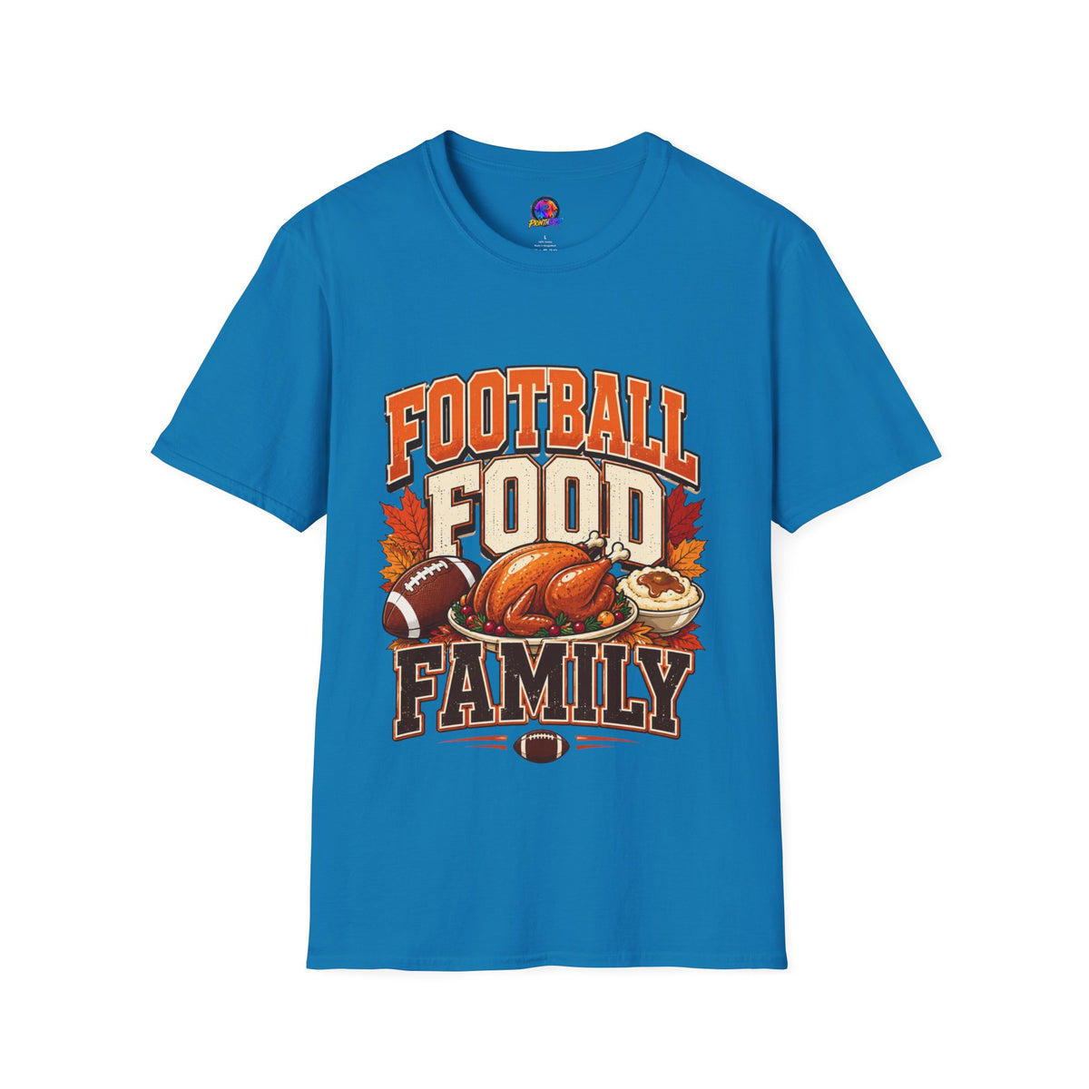Thanksgiving T-Shirt Football Food Family T-Shirt — Thanksgiving Tailgate Tee for Fans