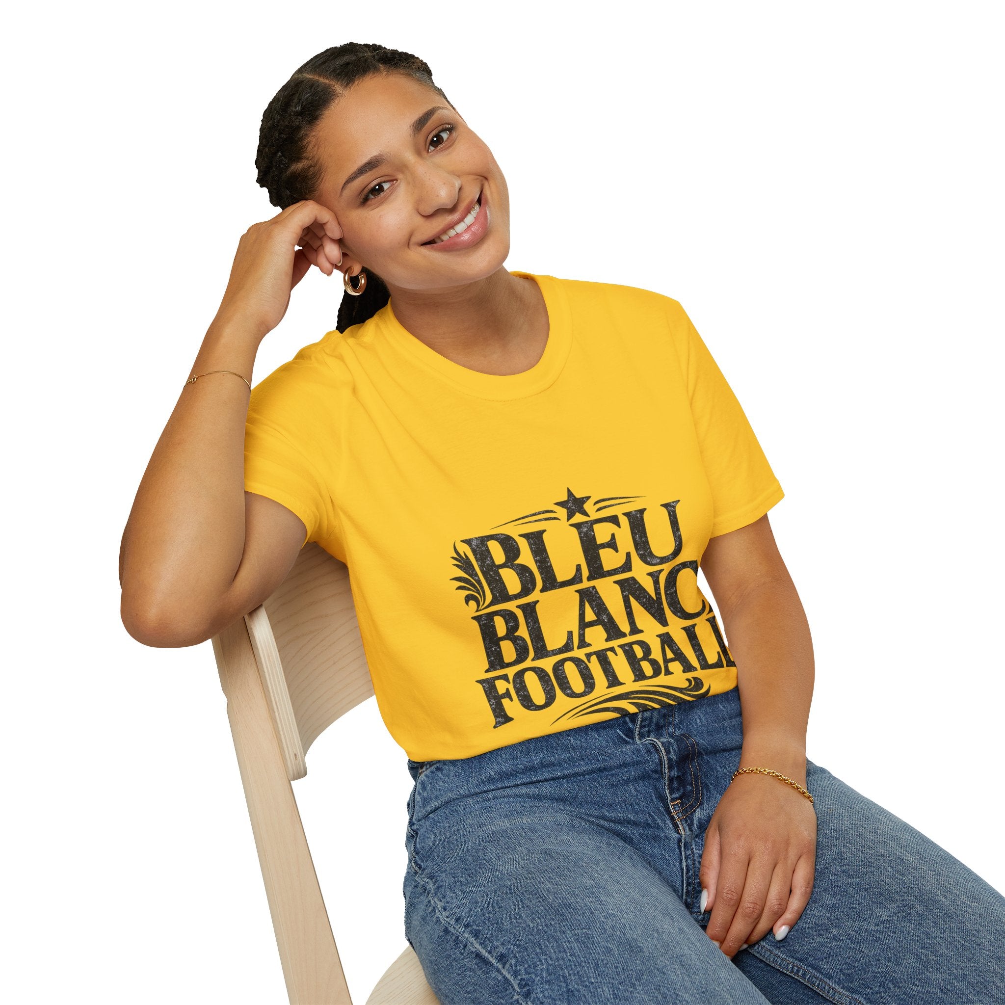 France Bleu Blanc Football T-Shirt — Vintage French Football Tee