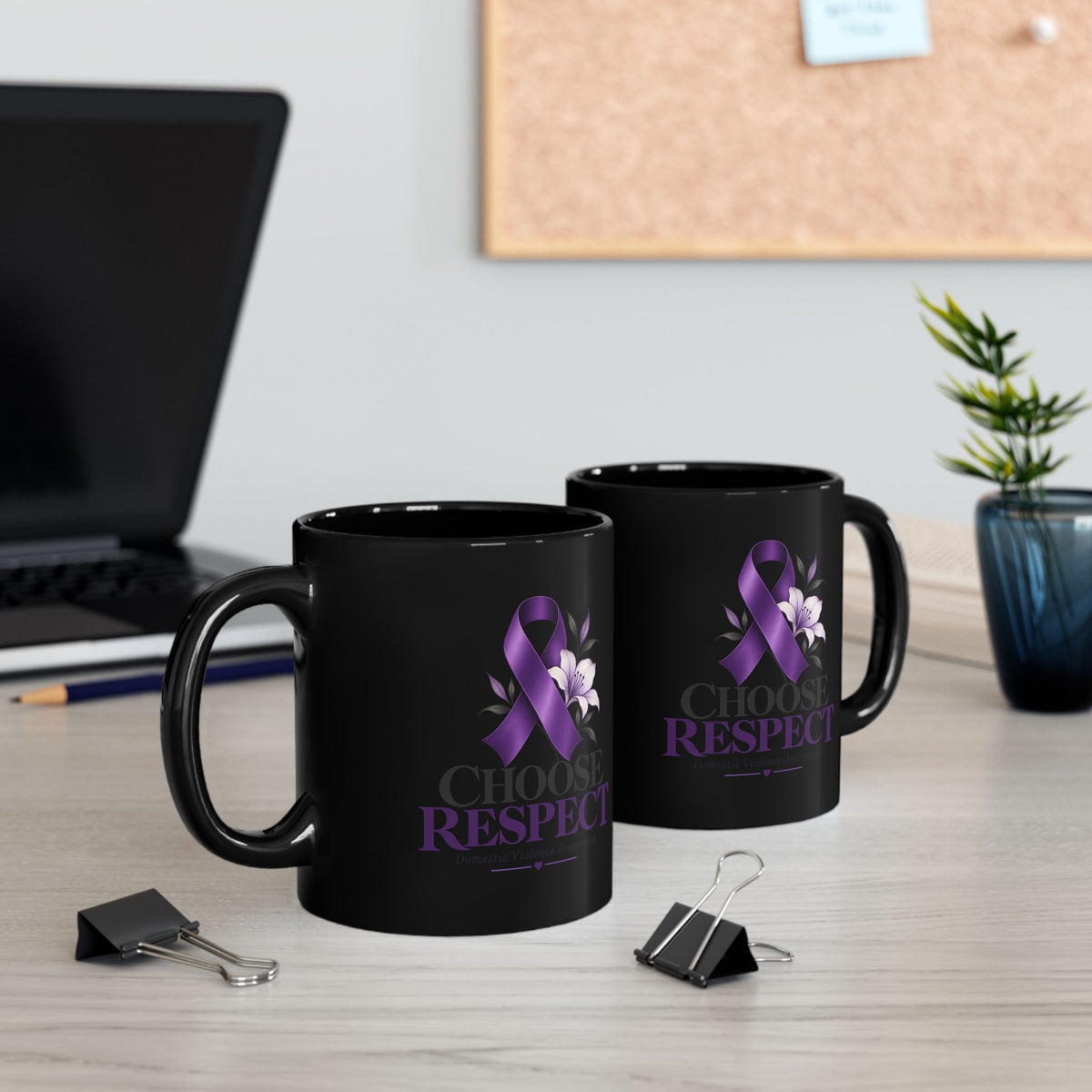 Choose Respect Purple Ribbon Domestic Violence Awareness Mug