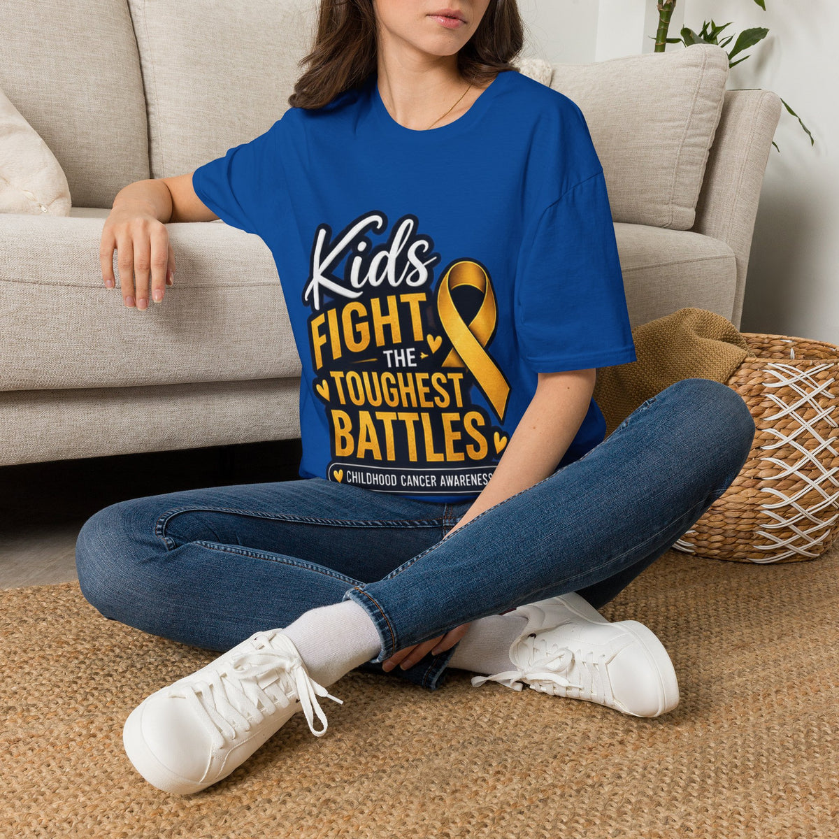 Kids Fight the Toughest Battles Childhood Cancer Awareness T-Shirt