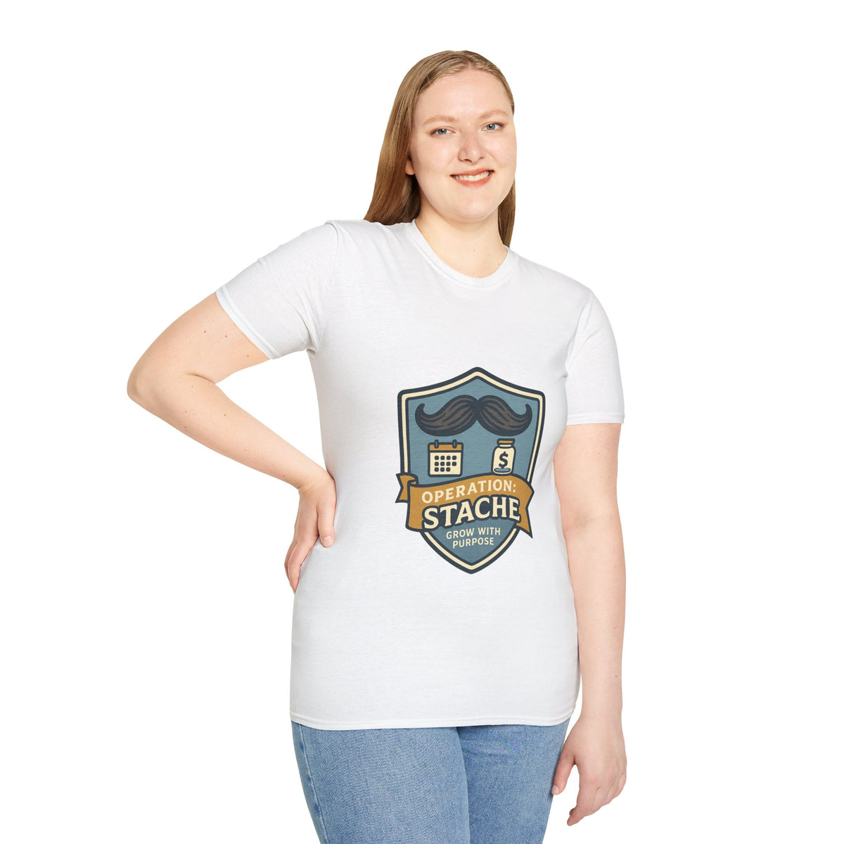 Mustache Badge T-Shirt — Stache Crest Graphic Tee - Trending Now - October 2026