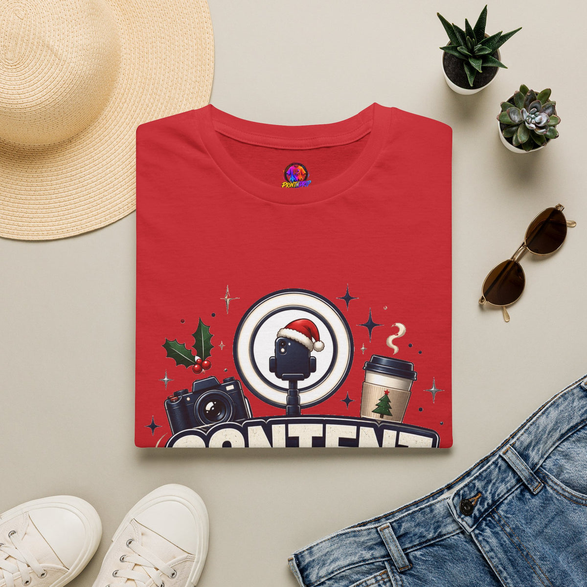 Content Creator Christmas T-Shirt