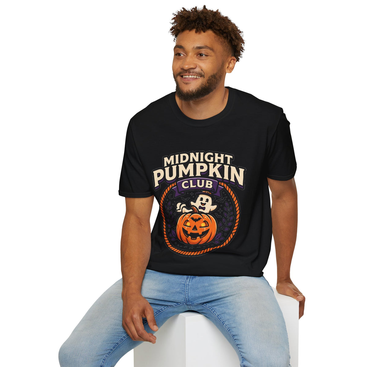 Midnight Pumpkin Club T-Shirt — Halloween Pumpkin Graphic Tee - Trending Now - August 2026