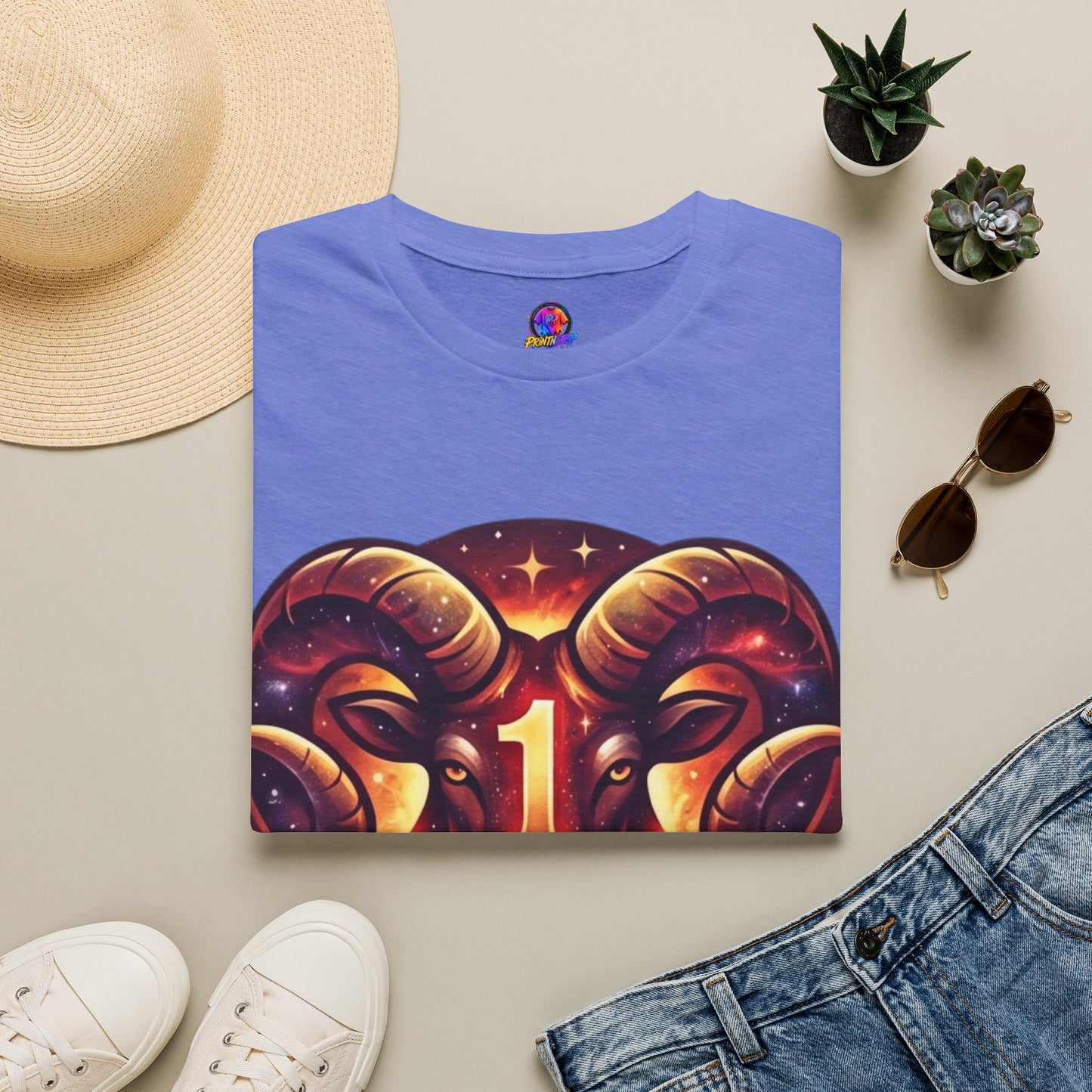Aries Zodiac Ram Graphic T-Shirt — 'First in the Zodiac' Astrology Tee