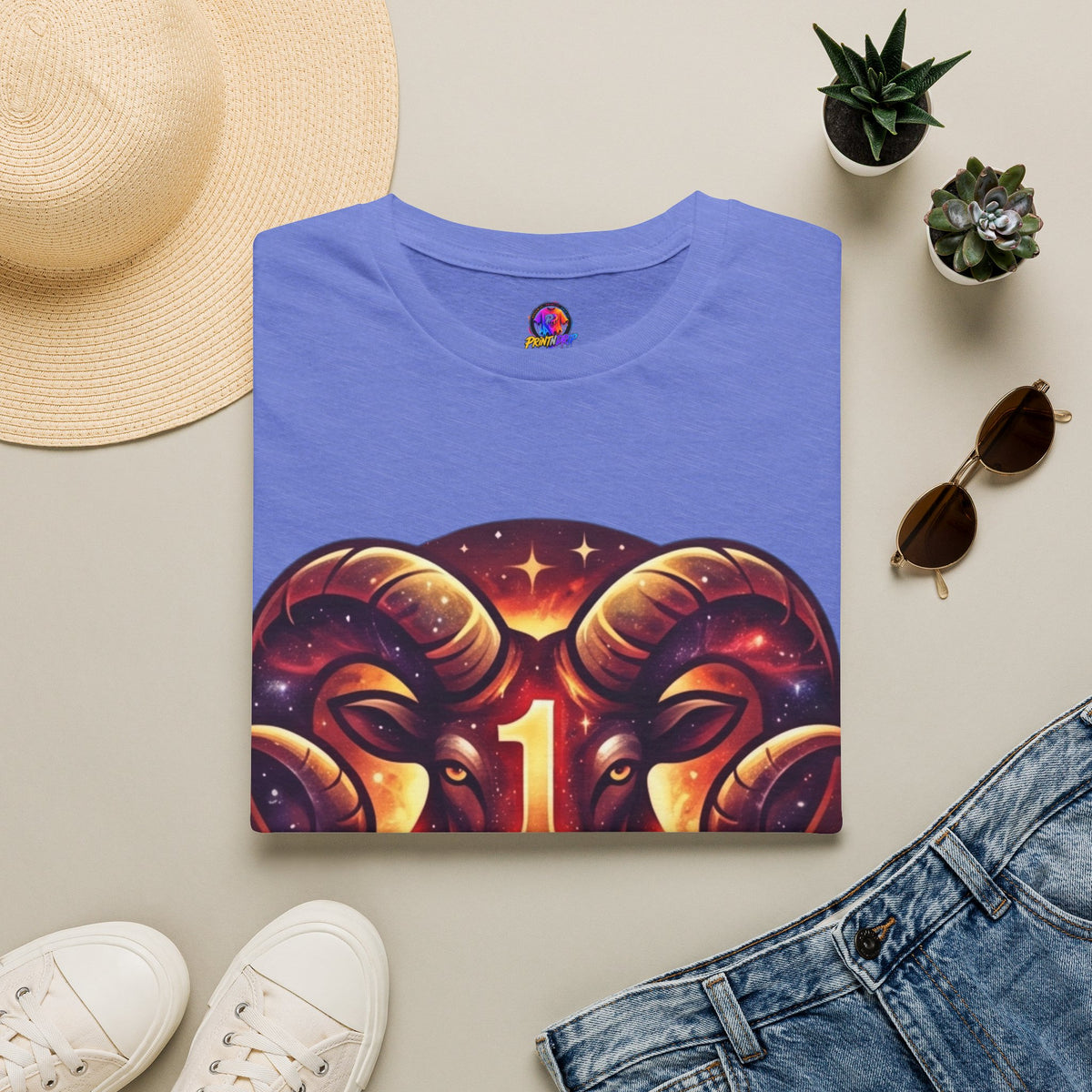 Aries Zodiac Ram Graphic T-Shirt — 'First in the Zodiac' Astrology Tee