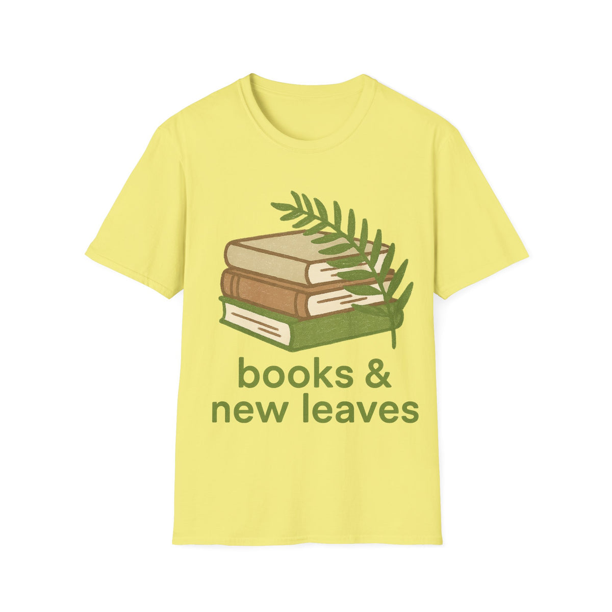 Books & New Leaves T-Shirt — Botanical Book Lover Tee - Trending Now - September 2026
