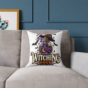 Witching Hour Halloween Decorative Pillow — Witch Hat & Potion Bottle Design