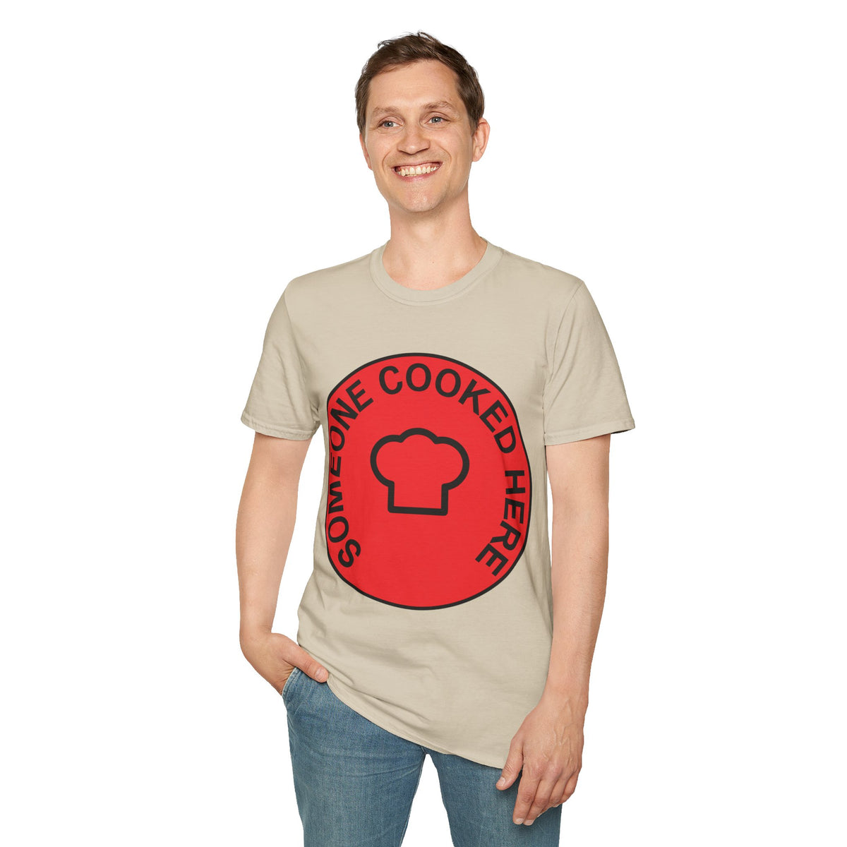 Someone Cooked Here Red Badge Tee - Funny Retro Chef Graphic T-Shirt - Trending Now - September 2026