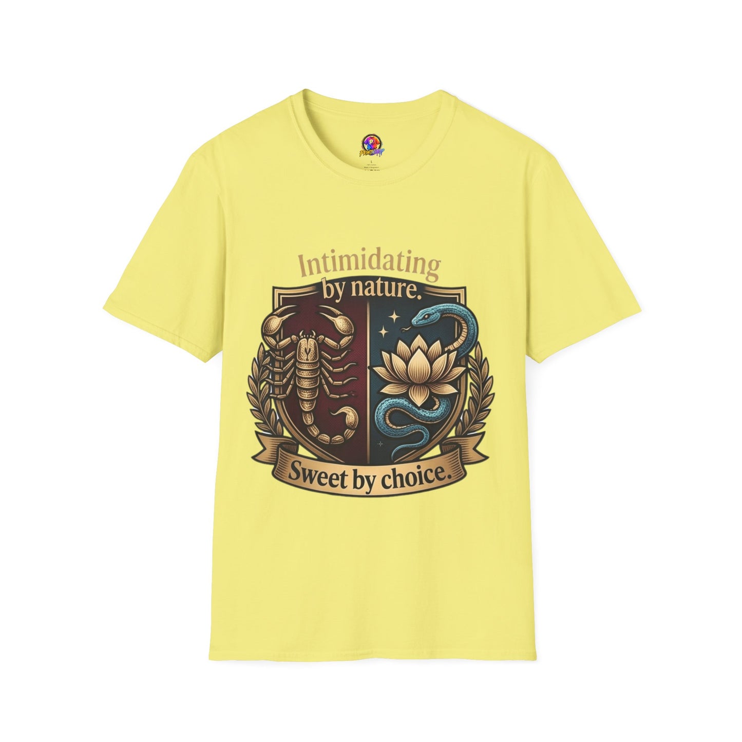 Intimidating by Nature T-Shirt — Scorpion & Snake Badge Design