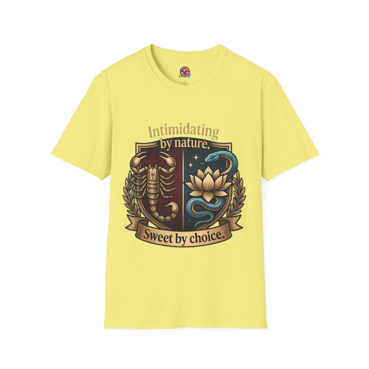 Intimidating by Nature T-Shirt — Scorpion & Snake Badge Design