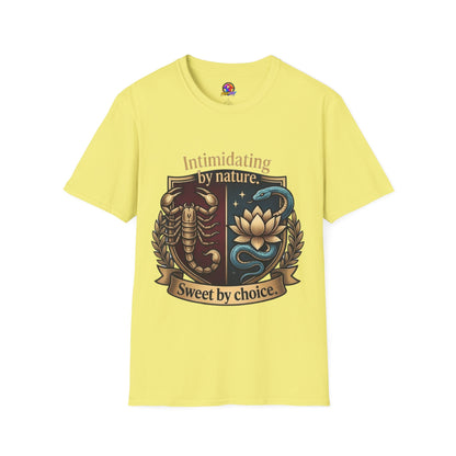Intimidating by Nature T-Shirt — Scorpion & Snake Badge Design