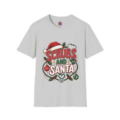 Scrubs and Santa Christmas Tee — Funny Nurse Holiday T-Shirt