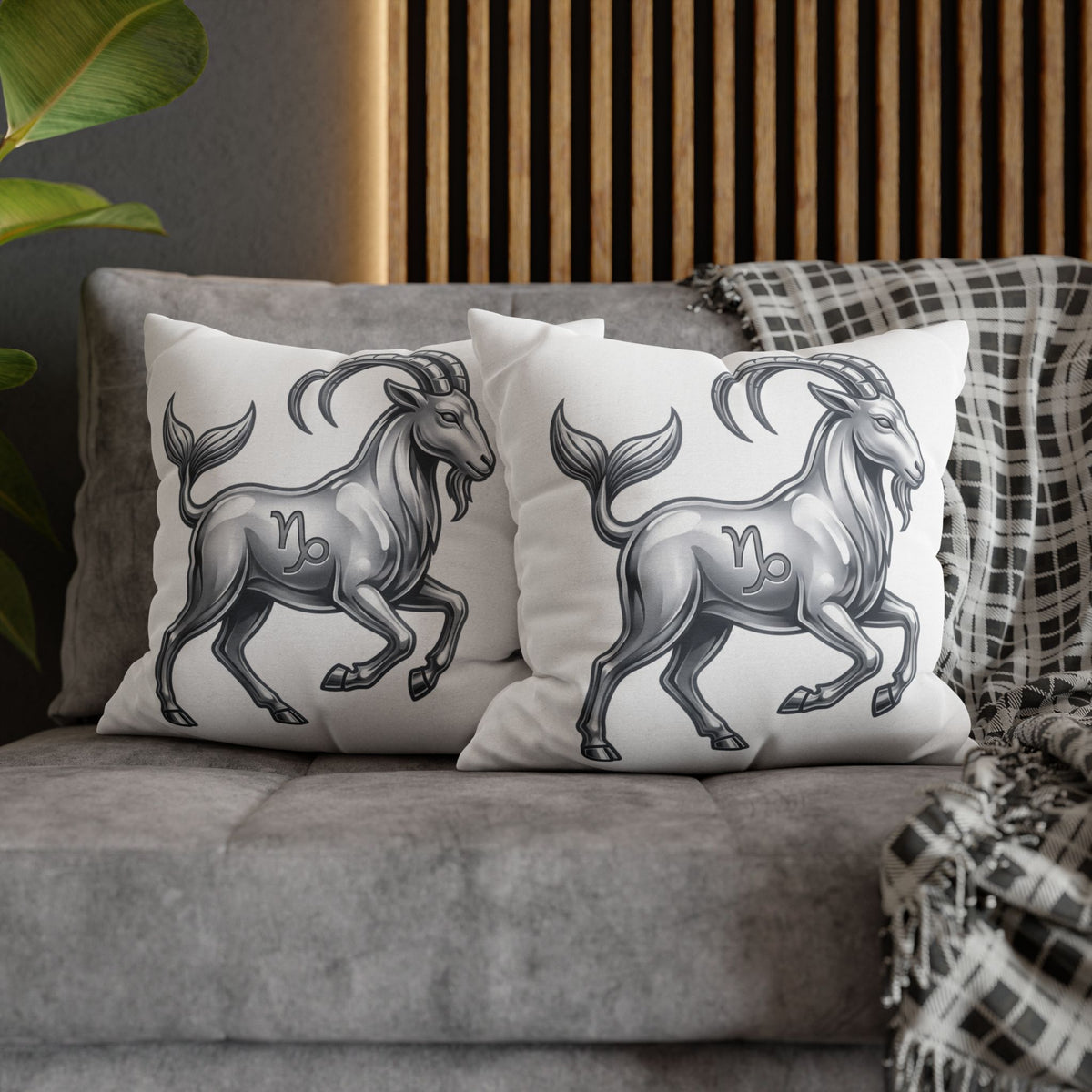 Capricorn Zodiac Pillowcase — Goat-Mermaid Astrology Cushion Cover
