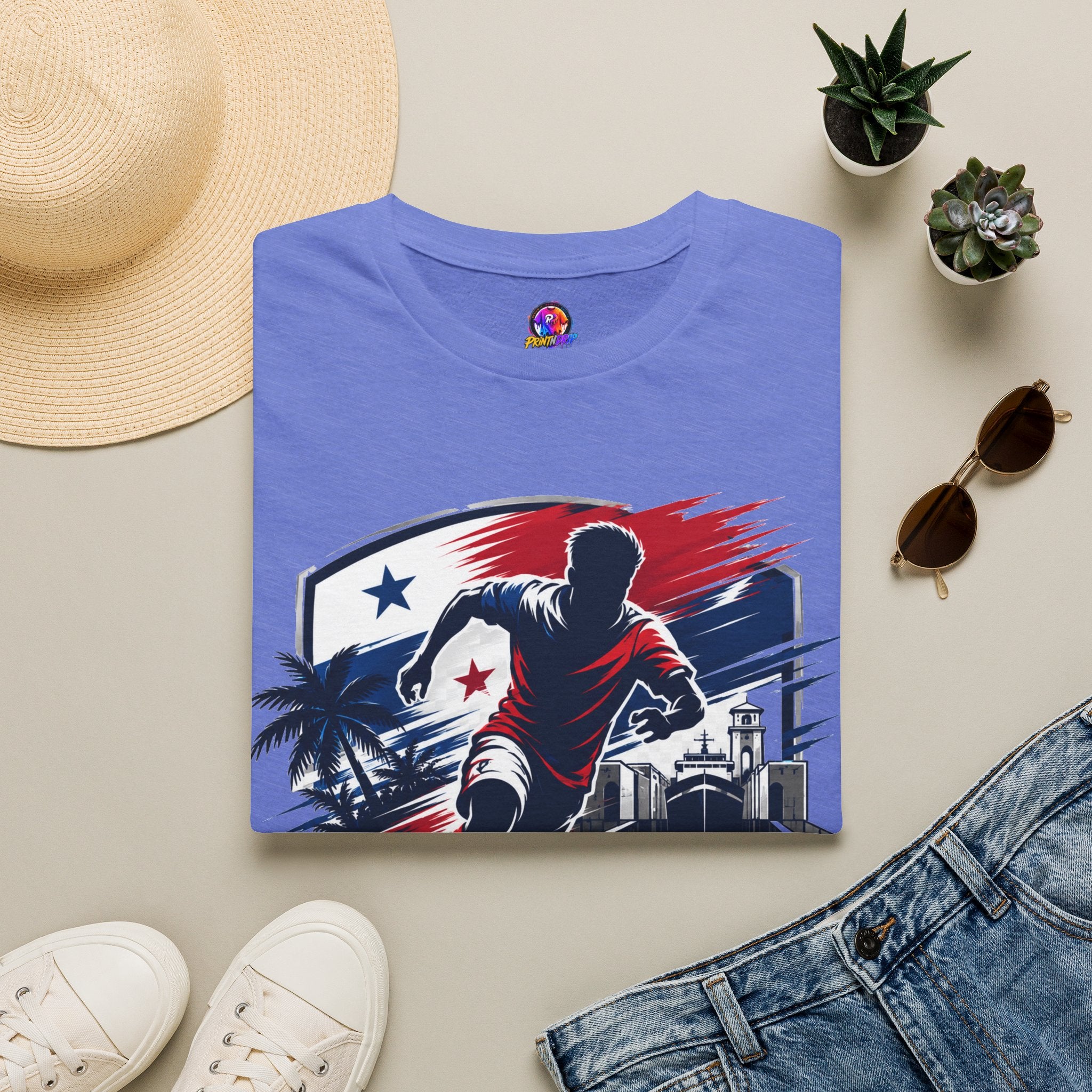 Canal Force Soccer T-Shirt - Patriotic Player Graphic Tee - Panama Shirt