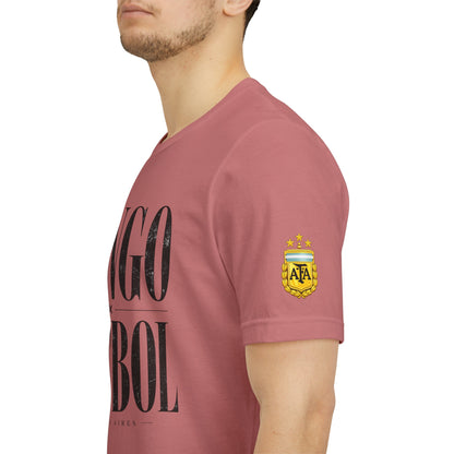 Argentina - Tango y Fútbol Graphic Tee - Bold Serif Soccer & Dance Shirt