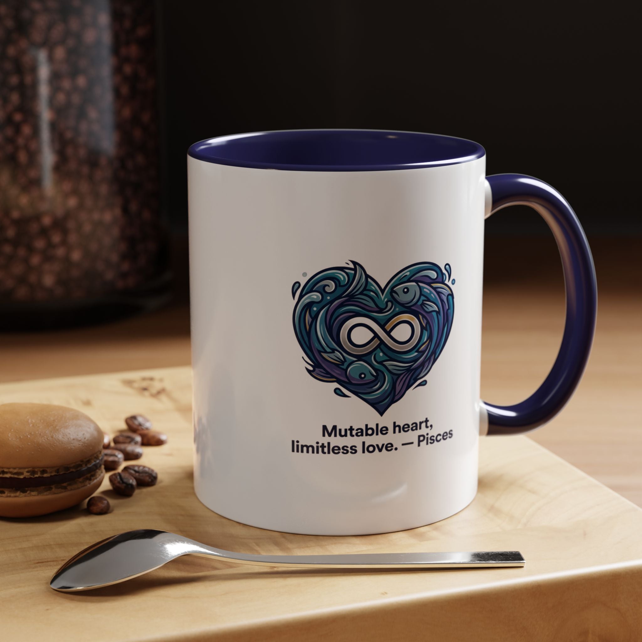 Pisces Heart Coffee Mug — "Mutable heart, limitless love" Zodiac Gift