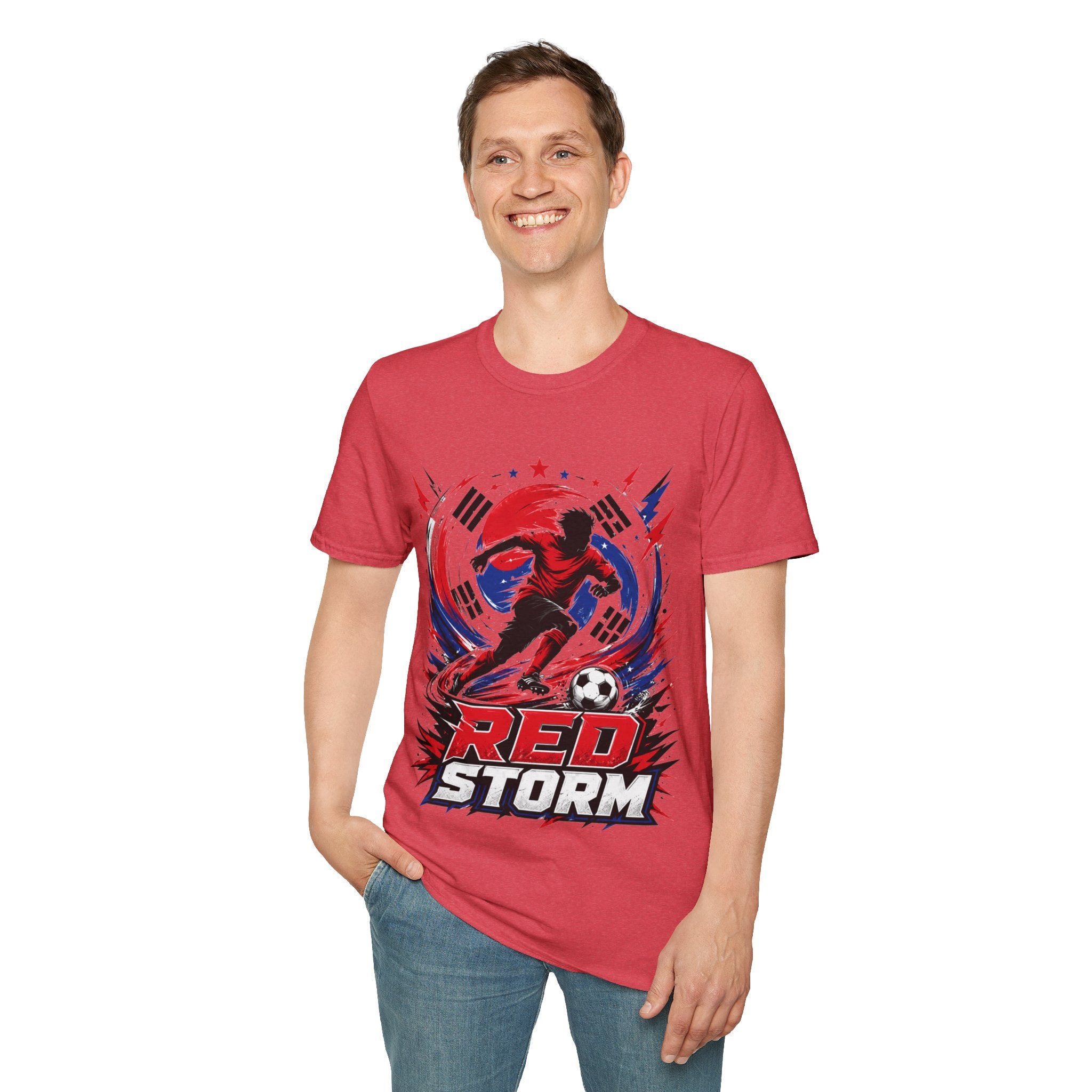 South Korea Red Storm Soccer T-Shirt — Dynamic Player Graphic Tee