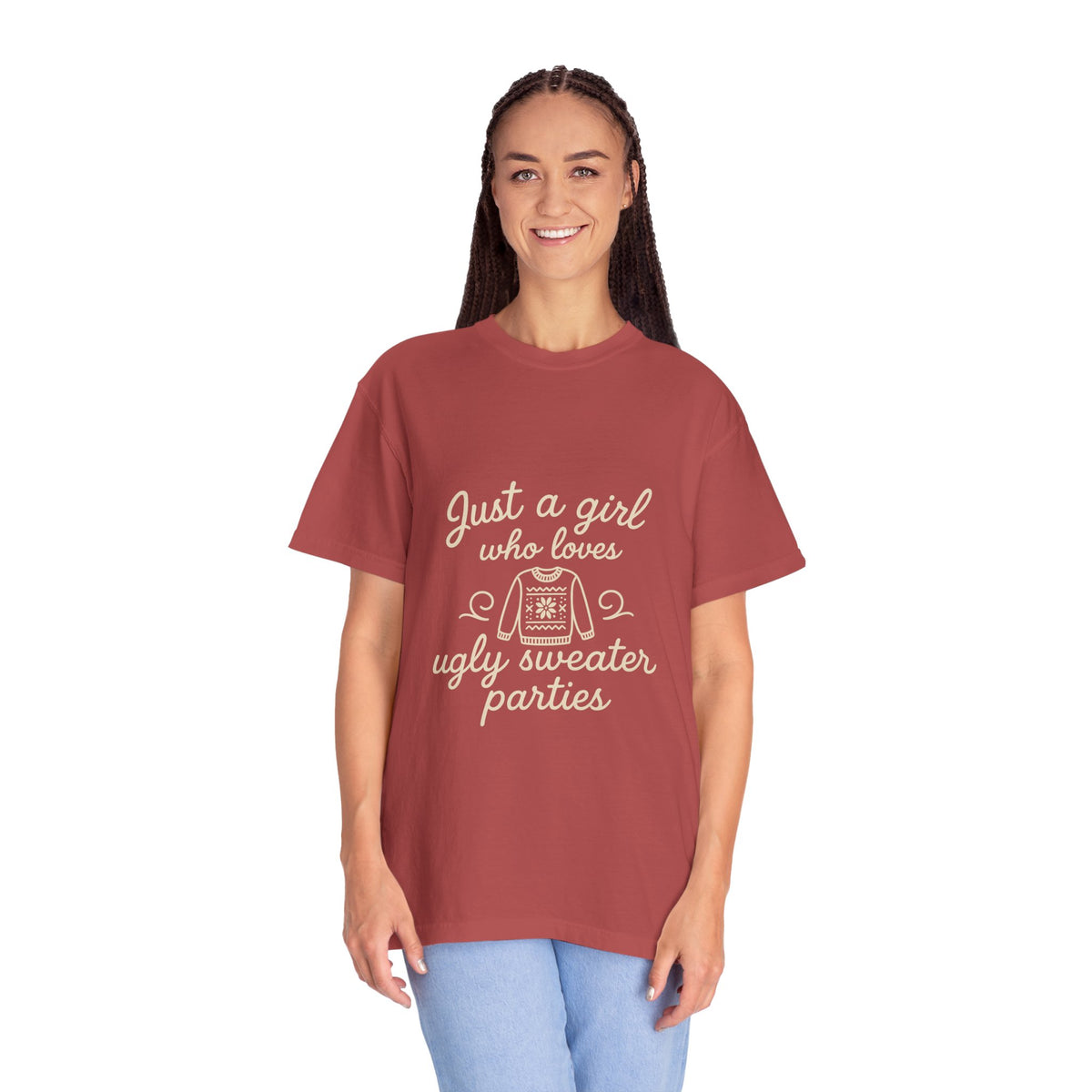 Ugly Sweater Party T-Shirt — "Just a Girl Who Loves Ugly Sweater Parties" - Trending Now - October 2026