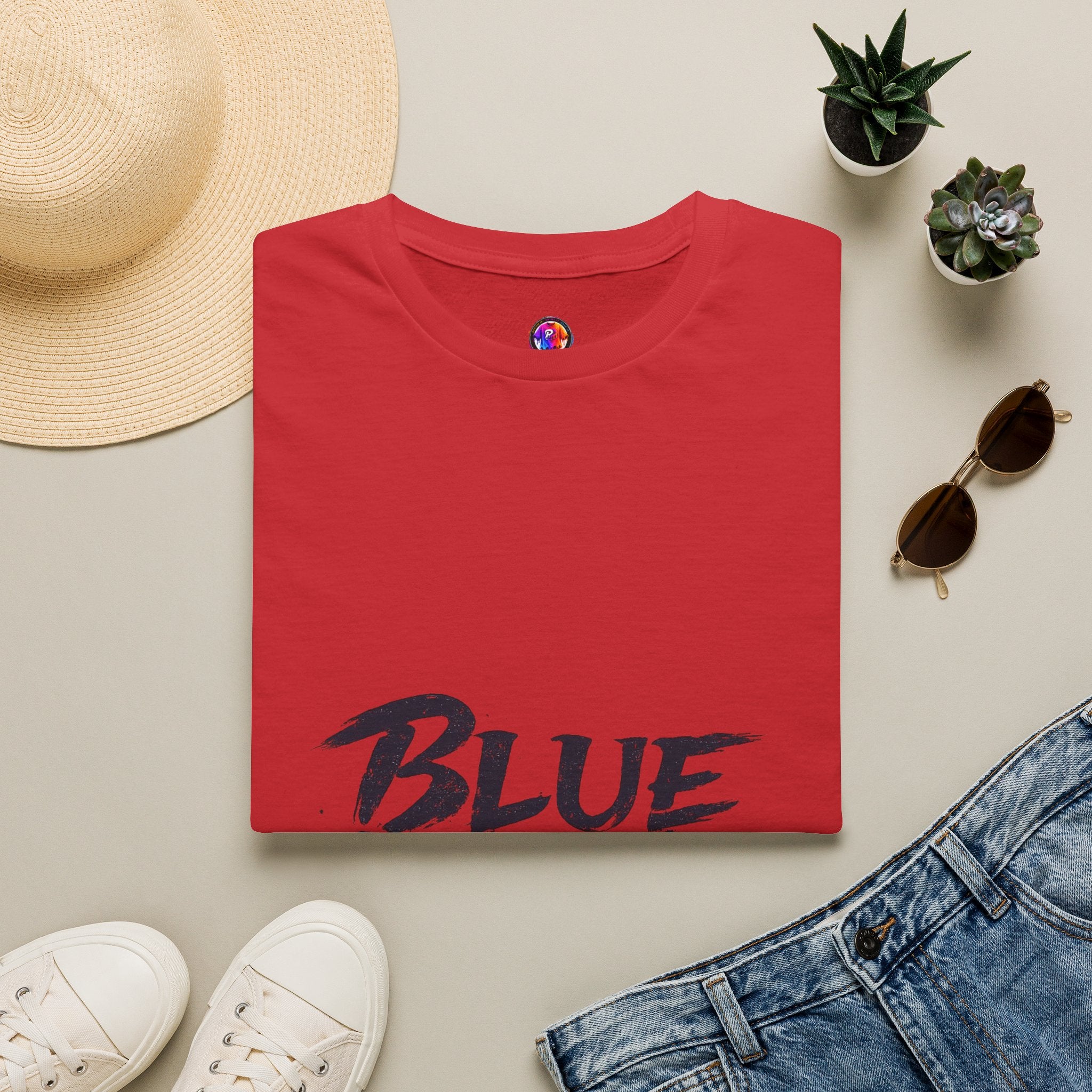 Japan Blue Samurai T-Shirt — Bold Brushstroke Graphic Tee
