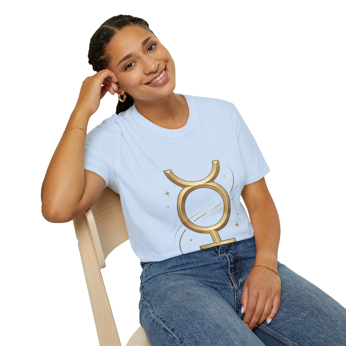 Virgo Zodiac  Mercury Astrology T-Shirt — Gold  Symbol Zodiac Tee