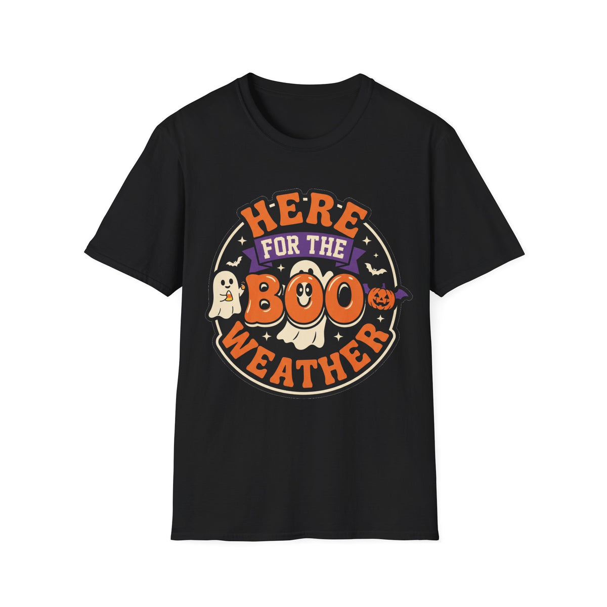 Halloween 'Here for the Boo Weather' T-Shirt - Trending Now - August 2026