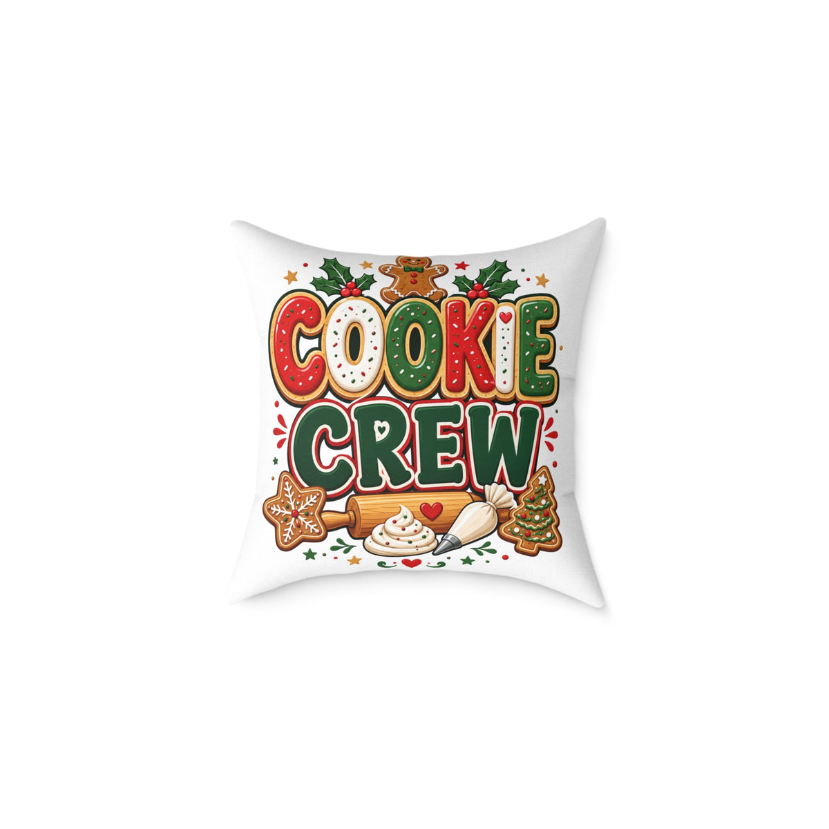 Christmas Cookie Crew Holiday Pillow — Festive Christmas Baking Decor