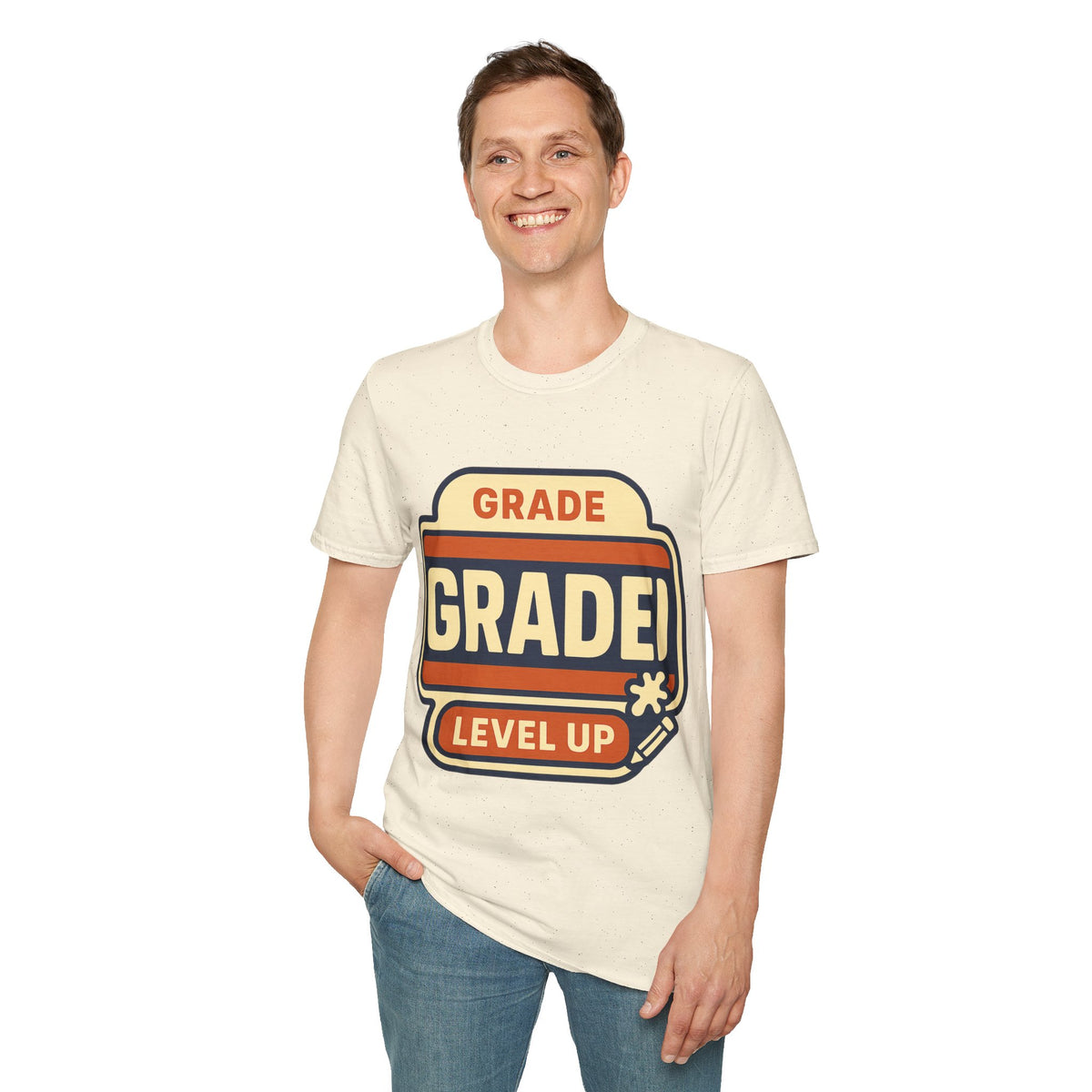 Grade Up Retro Badge T‑Shirt — "GRADE! LEVEL UP" Gamer Teacher Gift - Trending Now - August 2026